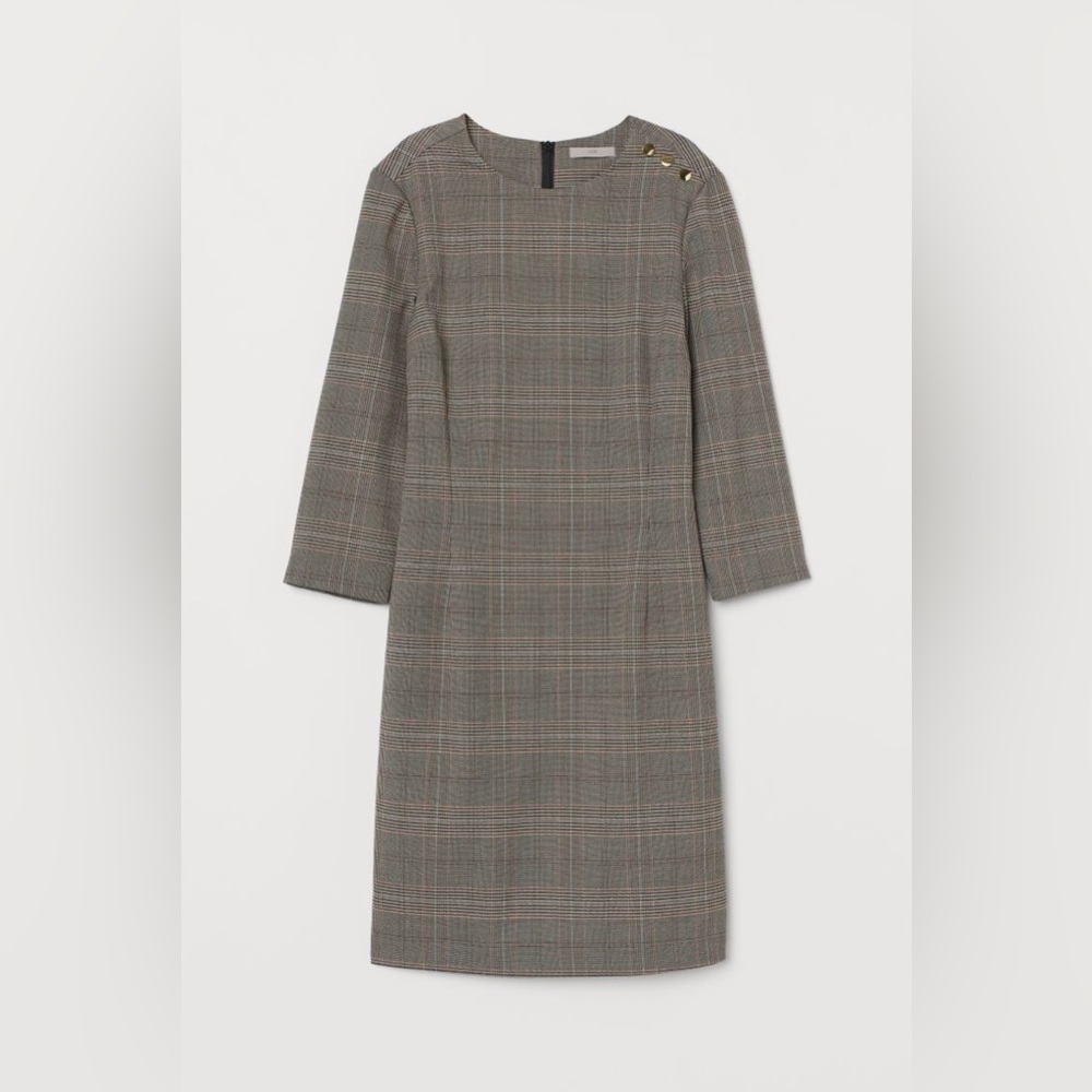 NWT H&M Classic Plaid Fitted Dress NWT - Brown - Size 2